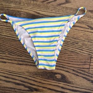 J Crew Yellow, Blue, & Pink Striped Bikinj Bottom